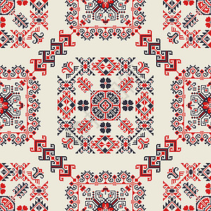 罗马尼亚传统图案 15针织几何边界纺织品艺术装饰绣花刺绣文化国家图片