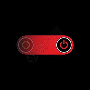 按钮被包围在红色圆圈和黑色圆圈按钮活力开关技术网站网络横幅电子控制板标识插图图片