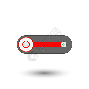 式电源按钮The Off 按钮用红色包围The On 按钮用绿色包围 背景为白色网络界面控制板徽章互联网导航电子插图力量电脑图片