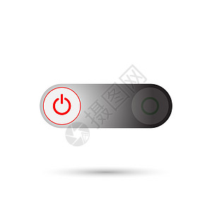 式电源按钮The Off 按钮用红色包围The On 按钮用绿色包围 背景为白色插图控制板用户力量技术界面控制电脑互联网电气图片