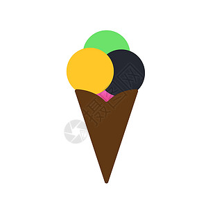 青柠芒果木炭和草莓棕色华夫饼冰淇淋图片