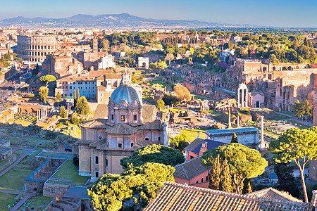 罗马的永恒城市 历史里程碑 观光全景游客天线建筑学历史性遗产正方形首都城市柱子地标图片