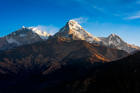Poon山是Gorepani村著名景点 以在尼泊尔Annapurna山脉上看到美丽的日出 在Nepal的Annapurna山脉上图片