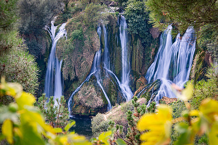 波斯尼亚和黑塞哥维那 欧洲环境山沟瀑布石头旅行溪流岩石峡谷森林联盟图片