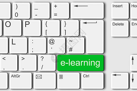 电子学习概念 PC 电脑键盘 3d 它制作图案图片