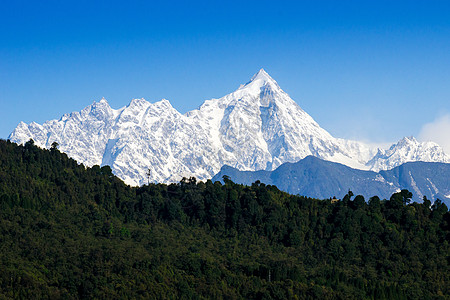 印度锡金山蓝天雪山日出波峰天空环境日落公园首脑高山岩石风景图片