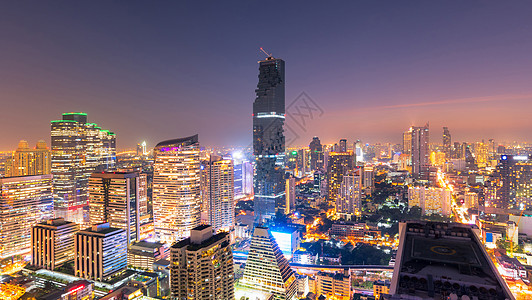 泰国曼谷商业区现代办公大楼的城市景观 曼谷是泰国的首都 也是人口最多的城市天空高楼旅行公寓阴影日出商业办公室日落风景图片