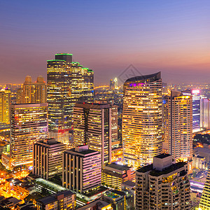 泰国曼谷商业区曼谷现代办公大楼的城市景观 曼谷是泰国的首都 曼谷也是泰国人口最多的城市高楼观光商业公寓财产场景摩天大楼地标市中心图片