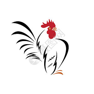 白色背景下的公鸡设计矢量 简单的可编辑分层矢量图 农场动物图片