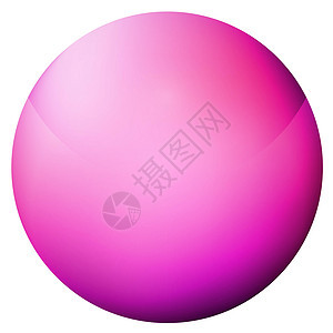 玻璃粉色球或珍贵珍珠 在白色背景上突出显示的光滑逼真的 ball3D 抽象矢量插图 带阴影的大金属泡泡塑料球体按钮圆圈气泡反射艺图片