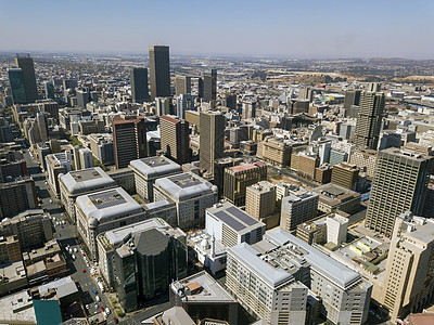 南非约翰内斯堡市中心上空的高角角度浏览量百分比建筑物天线城市市中心图片