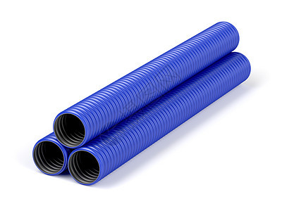 蓝铜管管子导管团体软管引流塑料电缆瓦楞下水道蓝色图片
