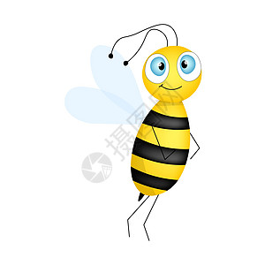 卡通可爱的蜜蜂吉祥物 一只惊讶的蜜蜂飞过 小黄蜂 矢量字符 昆虫图标 邀请函 卡片 壁纸 幼儿园的模板设计 涂鸦风格质量荒野熊蜂图片