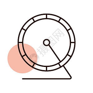 仓鼠轮矢量图标 宠物动物标志活力车轮圆形力量跑步哺乳动物插图工作老鼠训练图片