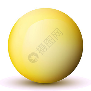 玻璃黄色球或珍贵珍珠 光滑现实球 3D抽象矢量插图在白色背景上突出显示 带阴影的大金属泡泡气泡反射液体塑料艺术球体蓝色圆圈玻璃球图片