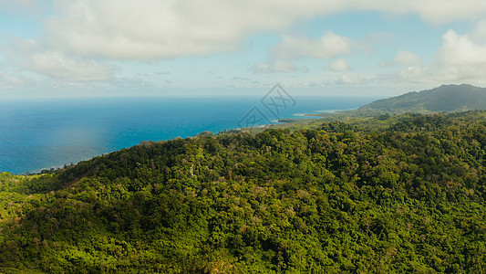 热带岛屿上海岸线 巴拉万巴拉巴克岛海景爬坡旅游海洋海岸棕榈旅行假期叶子理念图片