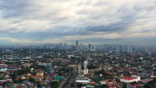 马尼拉 菲律宾首都的空中观察 菲律宾大都会建筑全景天空建筑学大都市区旅行景观住宅街道图片