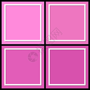 粉红色方形框架集 简单的边框设计非常适合情人节卡片或化妆品传单布局 矢量模板集合图片