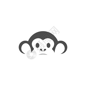 猴子标志图标插图矢量平面设计动物园八字动物吉祥物灵长类标识黑猩猩宠物乐趣绘画图片