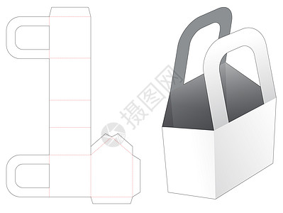 包装盒模切模板嘲笑卡片白色包装产品打印木板纸盒矩形商业背景图片