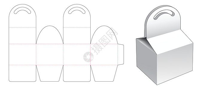 处理送餐盒模切模板食物商品产品盒子礼物插图贮存商业枕头纸板图片