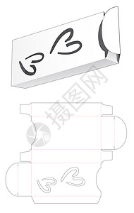 包装盒模切模板展示矩形模切礼物产品食物纸板木板零售卡片背景图片