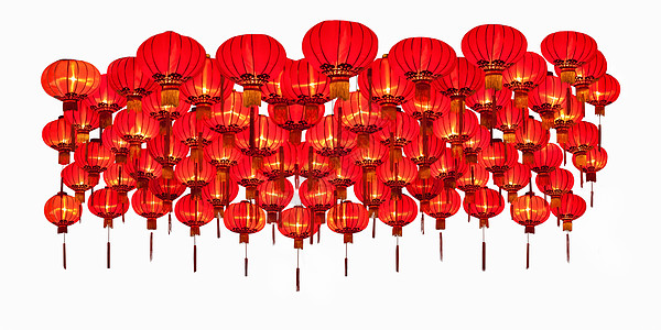 新年的中国灯笼 白底庆典用在白色背景上农历吸引力节日文化传统图片