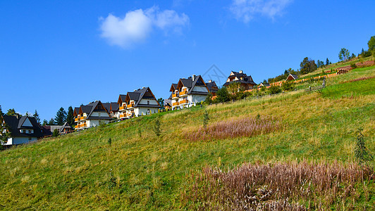 山地景观 山村 山边的房屋和山边的房子图片