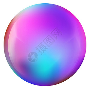 玻璃色球或珍贵珍珠 光滑现实的球 3D抽象矢量插图在白色背景上突出显示 大金属泡沫和阴影气泡球体水晶液体网络艺术反射塑料玻璃球圆图片