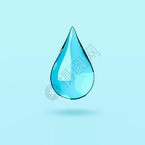 蓝色背景上的一滴水背景图片