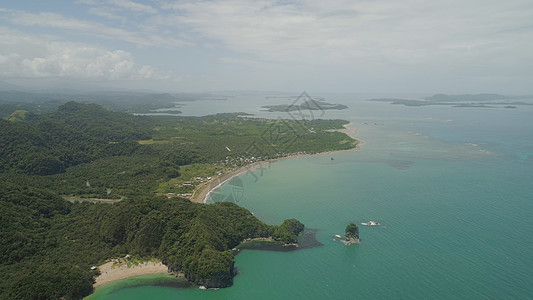 卡拉莫群岛的海景 菲律宾南卡马里纳海洋热带岩石旅行海滩风景森林海岸假期图片