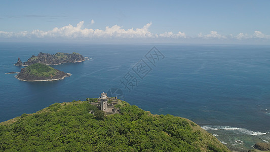 在菲律宾 帕劳岛的灯塔里导航历史支撑悬崖爬坡海岸线风景地标海岸海洋图片