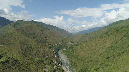 菲律宾山地省 菲律宾天空多云风景悬崖爬坡场景地区鸟瞰图顶峰旅行图片