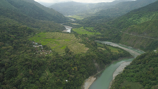 菲律宾的山地景观 吕宋风景岩石天空梯田森林绿色顶峰爬坡旅行图片