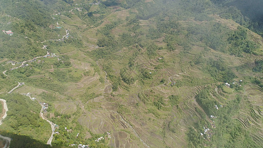 山区的稻田 菲律宾 巴塔德 班纳乌场地绿色天空旅行爬坡场景农场植物顶峰土地图片