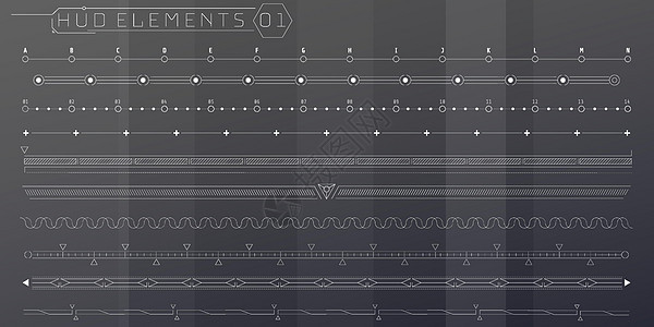 一套未来界面的HUD线元素图表信息边界用户软件科学造型收藏网络高科技图片