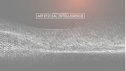 业务演示文稿的灰色背景 Ai 未来技术背景 人工智能 大数据业务概念频率白色科学生物水平商业智力水晶海浪网络图片