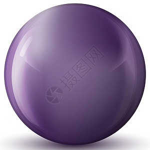 玻璃紫球或珍贵珍珠 光滑现实的球 3D抽象矢量插图突出显示在白色背景上 有阴影的大金属泡沫水晶圆圈蓝色网络气泡紫色反射球体玻璃球图片