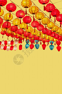 新年的中国灯笼 用来在街上庆祝文化游客吸引力旅行庆典艺术节日传统旅游图片