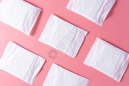 卫生巾 粉红色底部的卫生巾 月经 女性卫生 顶级视线图片