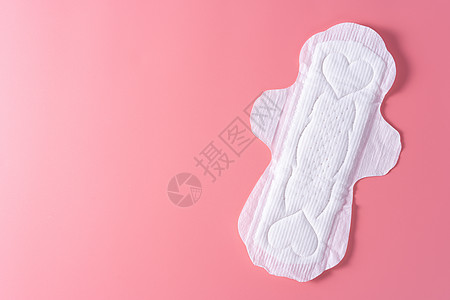 卫生巾 粉红色背景的卫生巾 月经 女性卫生 顶视图织物经期产品女士妇科棉布女孩小样尿布吸水性图片