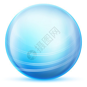 玻璃蓝色球或珍贵珍珠 光滑现实的球 3D抽象矢量插图在白色背景上突出显示 大金属泡沫和阴影圆圈球体按钮网络玻璃球气泡塑料艺术液体图片