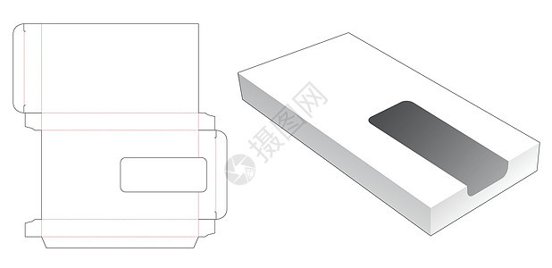 带窗口模切模板的锡制矩形包装图片
