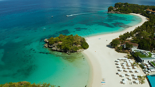 白沙沙滩的博拉凯岛 菲律宾蓝色鸟瞰图岛屿海岸旅行假期建筑物珊瑚礁旅游珊瑚图片