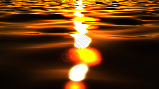 波日落海 3d 渲染它制作图案海浪海岸地平线运动日落晴天橙子反射日出海洋图片