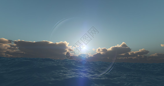 太阳光照耀阳光海滩太阳天际射线天空天气风暴城市海域蓝色图片