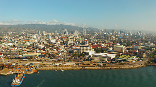 菲律宾现代宿务市有摩天大楼和建筑物 校对 Soup港口天线旅行房子街道城市中心景观场景住宅图片