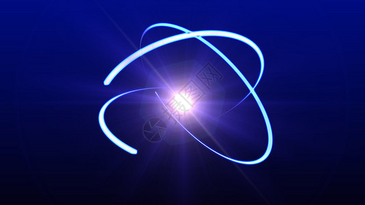 原子分子轨道中子抽象运动旋转粒子宏观艺术科学化学品质子物理蓝色图片