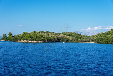 美丽的列夫卡达岛 希腊海浪假期晴天海岸太阳海景天空蓝色海洋热带图片