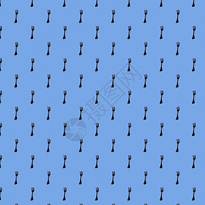蓝色背景上有阴影的叉子 以 foo 为主题的几何图案图片